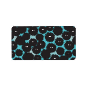 Etiqueta Graciosos monstruos esponjosos negros