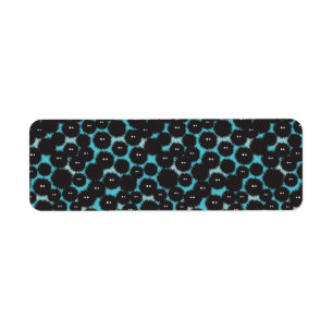 Etiqueta Graciosos monstruos esponjosos negros