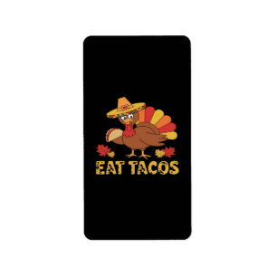 Etiqueta Graciosos tacos alimentadores de pavos de Acción d