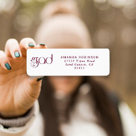 Etiqueta Grad Class of '26 Maroon Typography Return Address