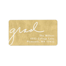 Etiqueta Grad Gold con guiones