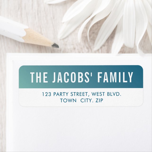 Etiqueta Gradiente azul oscuro moderno y elegante (In situ)