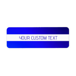 Etiqueta Gradiente azul y texto editable en franja blanca