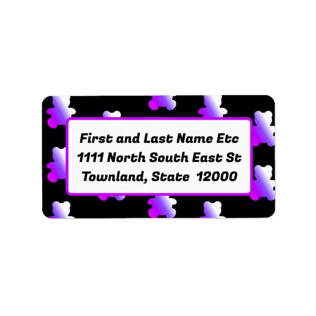 Etiqueta Gradiente de oso de peluche rosa y púrpura (Frente)