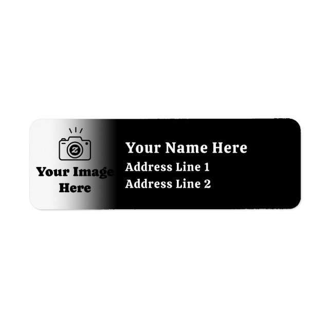 Etiqueta Gradiente de texto e imagen personalizados (Frente)