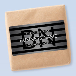 Etiqueta Gradiente gris moderno y bandas negras horizontale