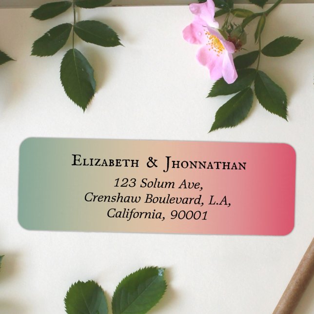 Etiqueta Gradiente rosa amarillo y verde simple y elegante (Subido por el creador)