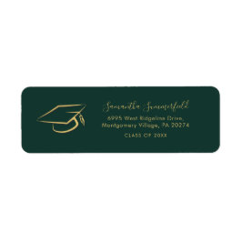 Etiqueta Graduación 2025 Dirección de retorno verde del tít