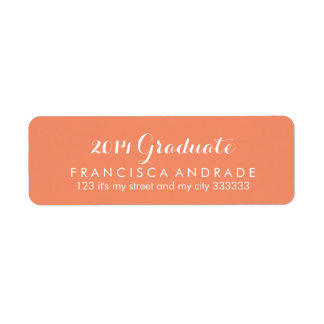 Etiqueta Graduación Coral 2014 Graduado Caligrafía Moderna