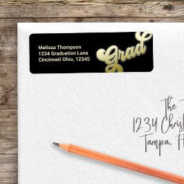 Etiqueta Graduación de la tipografía de dirección de retorn