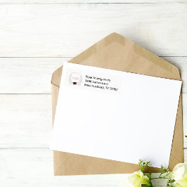 Etiqueta Graduación en monograma de Escudo rosa Coquette