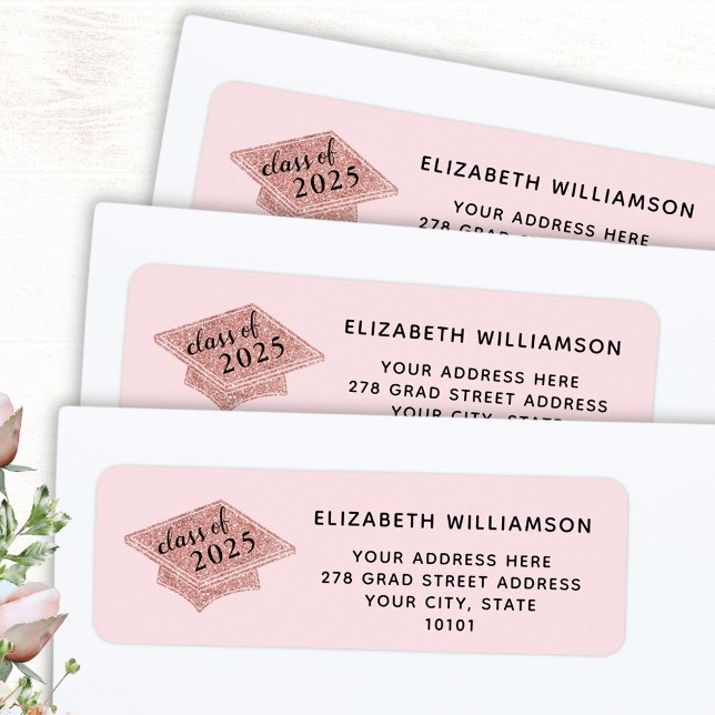Etiqueta Graduación Graduado Rubor Clase Rosa de 2025 (Subido por el creador)