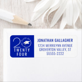 Etiqueta Graduación moderna Clase Azul Real Año