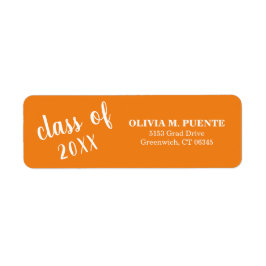 Etiqueta Graduación moderna simple Naranja