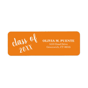 Etiqueta Graduación moderna simple Naranja