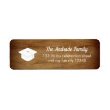 Graduación personalizada Tema Cap Rustic Wood