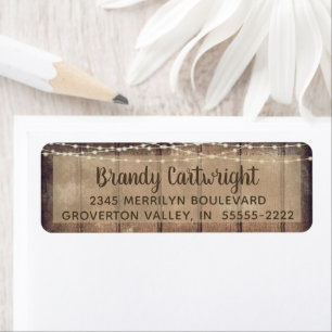 Etiqueta Graduación Rustic Wood String Lights