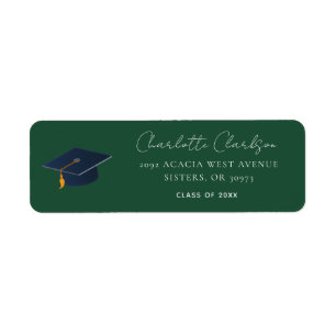 Etiqueta Graduación Universitaria Elegante Nombre y Año Reg