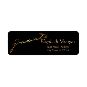 Etiqueta Graduado a mano elegante, negro
