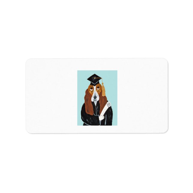 Etiqueta Graduado Basset Hound (Frente)