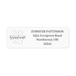 Etiqueta Graduation Party Simple Modern Return Address