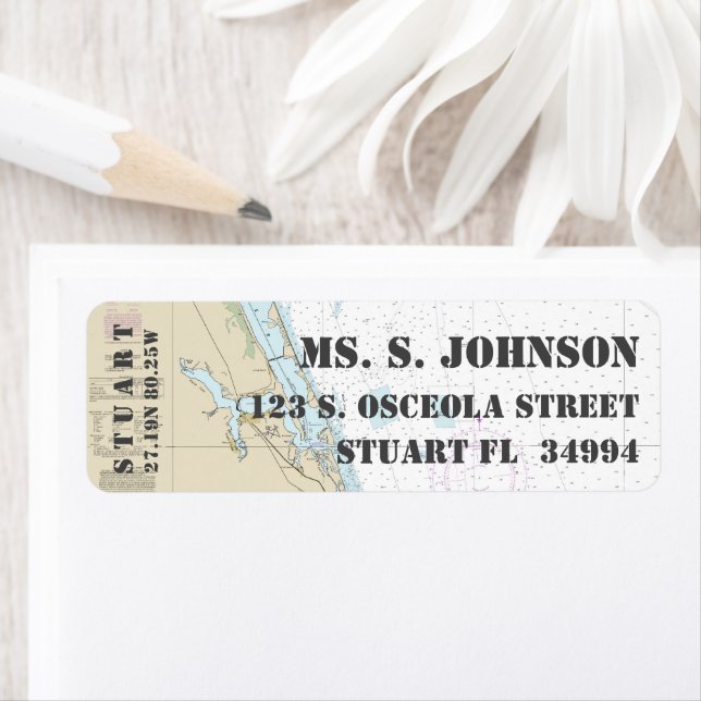 Etiqueta Gráfica de navegación náutica de Stuart FL Home Po (In situ)