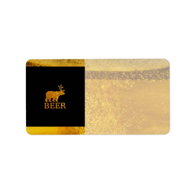 Etiqueta Gráfica de silueta de ciervo o cerveza (Frente)