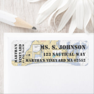 Etiqueta Gráfico de navegación náutica del viñedo de Martha