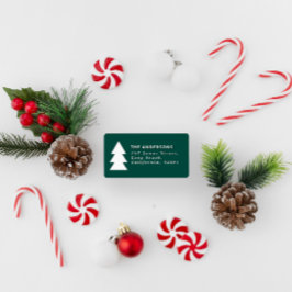 Etiqueta Gráfico de Navidades verdes geométricos mínimos mo