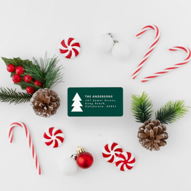 Etiqueta Gráfico de Navidades verdes geométricos mínimos mo (Subido por el creador)
