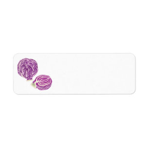 Etiqueta gráfico de repollo morado