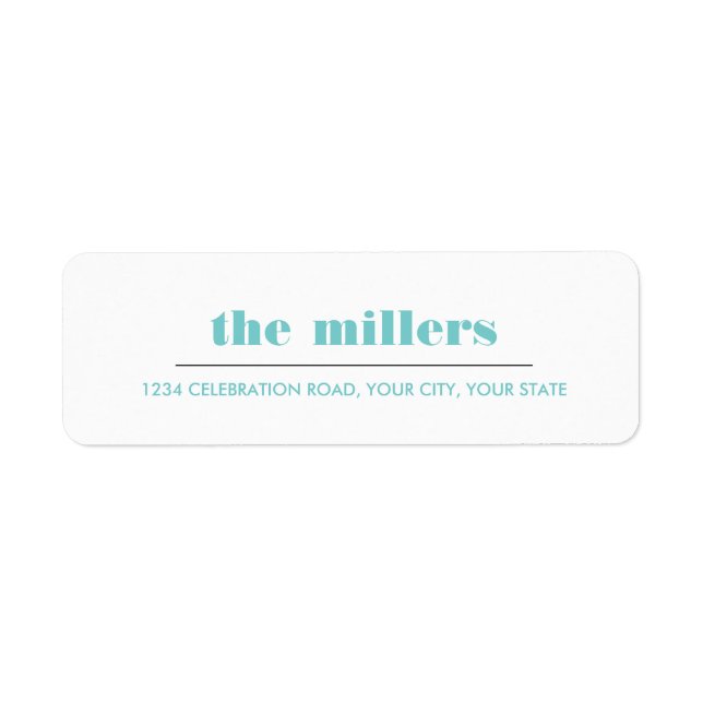 Etiqueta Gráfico mínimo | Aqua Blue Hipster (Frente)