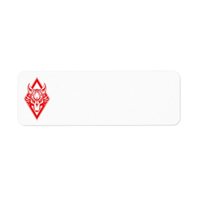 Etiqueta Gráfico rojo de lobo de diamante (Frente)