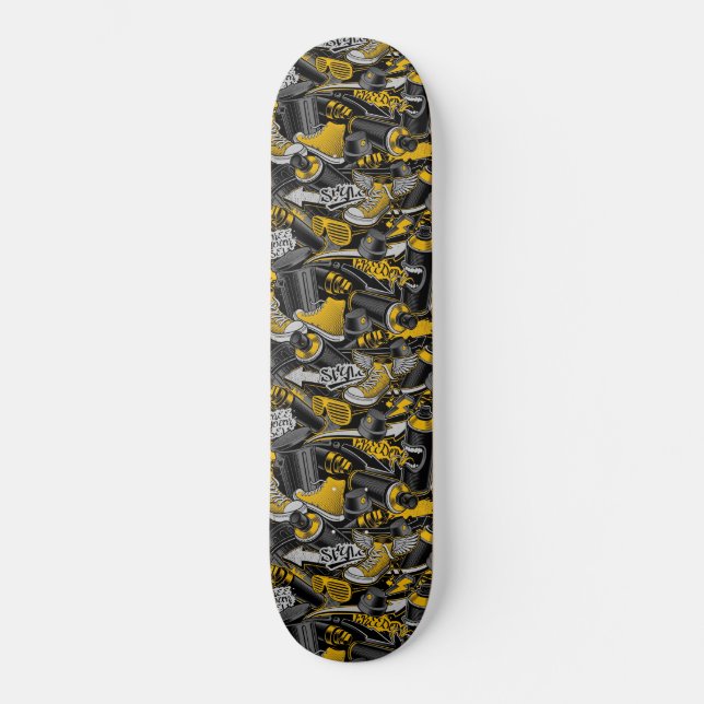 Etiqueta Grafitti Pattered Skateboard (Anverso)