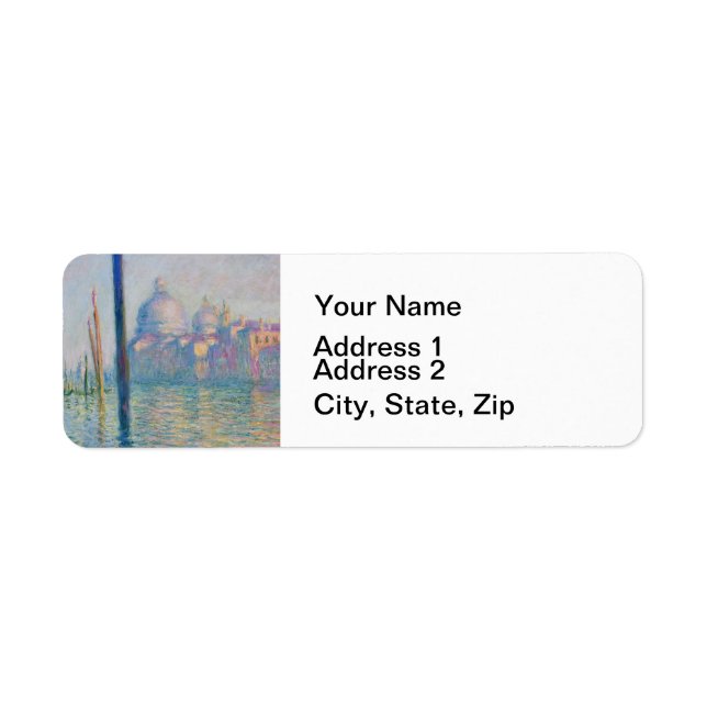 Etiqueta Gran Canal Monet Venecia Italia Pintura clásica (Frente)