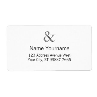 Etiqueta Gran Caslon mediano negro Letterpress Grain