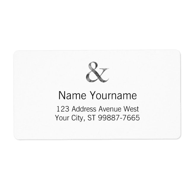 Etiqueta Gran Caslon mediano negro Letterpress Grain (Frente)