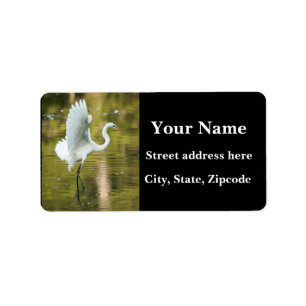 Etiqueta Gran Egret Blanco