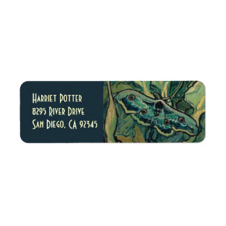 Etiqueta Gran emperador de pavo real Moth Van Gogh Bella Ar
