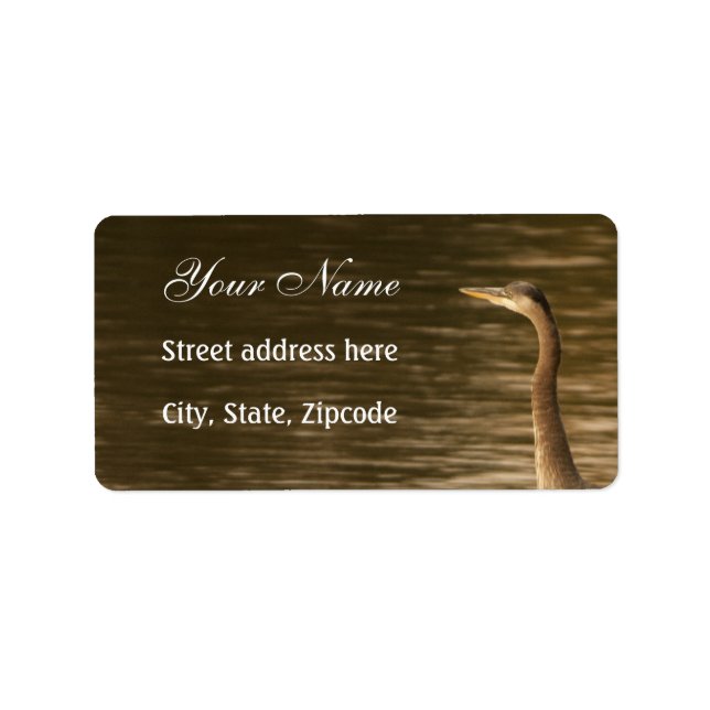 Etiqueta Gran garza azul (Frente)