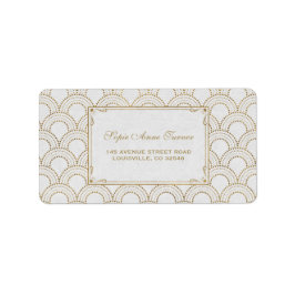 Etiqueta Gran Gatsby Art Deco Boda de oro blanco
