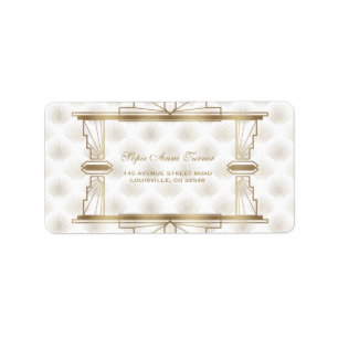 Etiqueta Gran Gatsby de oro encantador Boda Art Deco de los