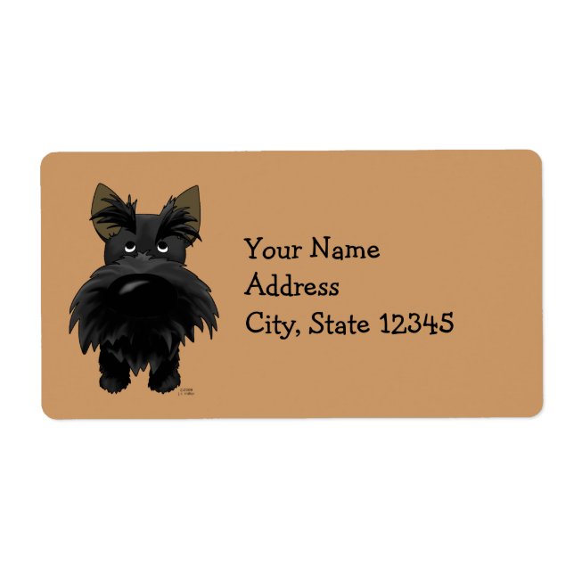 Etiqueta Gran Nariz Funny Scottie (Frente)