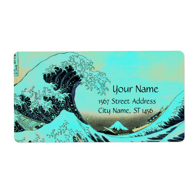 Etiqueta GRAN OLA Azul Blanco (Frente)