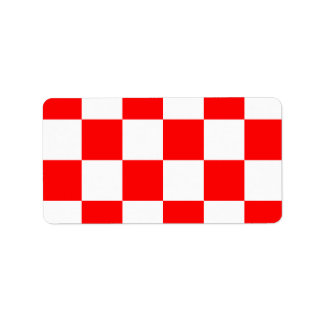 Etiqueta Grande de verificación - Blanco y rojo