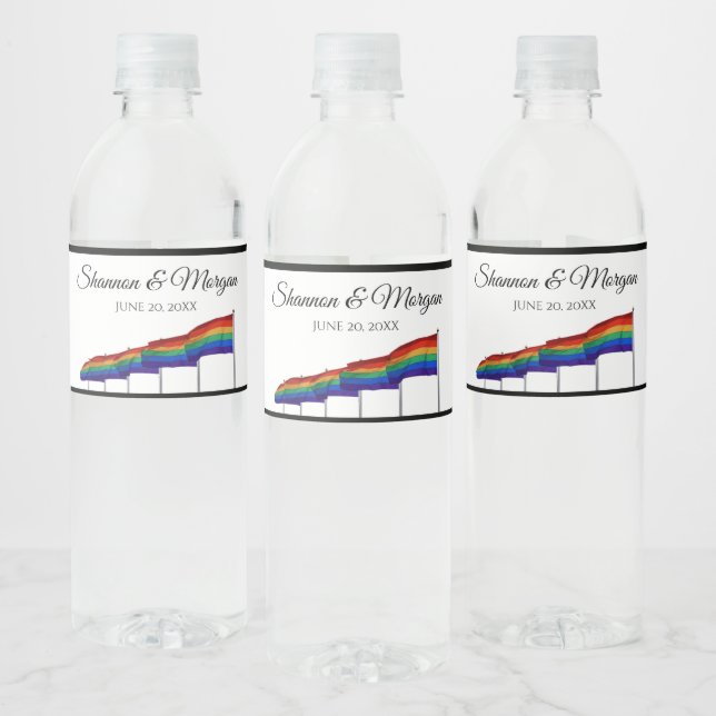 Etiqueta grande para botella de agua de boda arcoí (Botellas)
