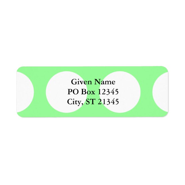 Etiqueta Grandes puntos blancos (Frente)