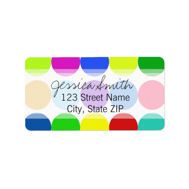 Etiqueta Grandes puntos brillantes (Frente)