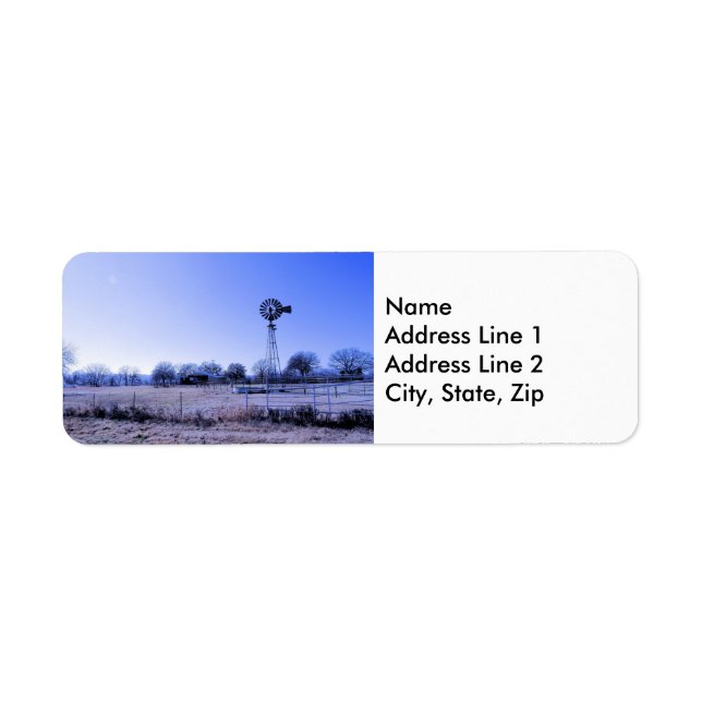 Etiqueta Granja con molino de viento (Frente)