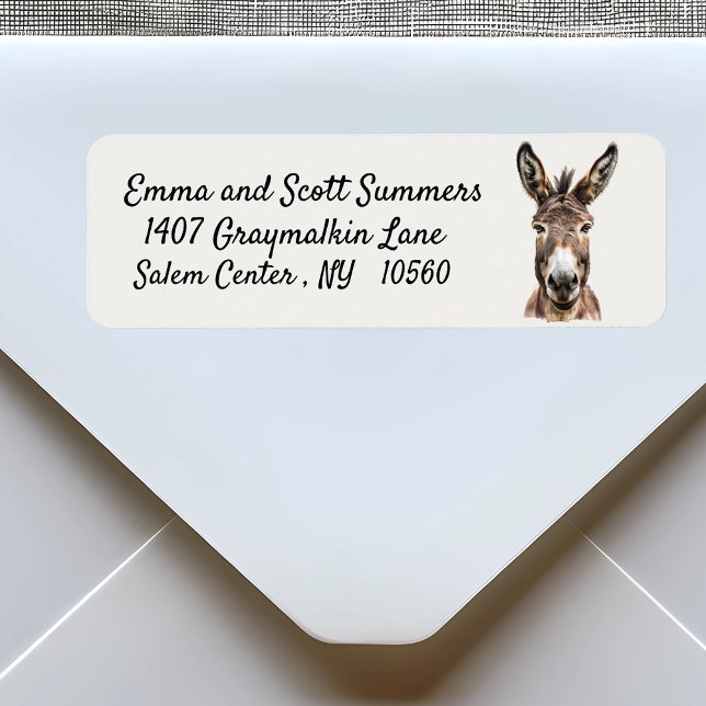 Etiqueta Granja de burros Arte en acuarela linda  (Subido por el creador)